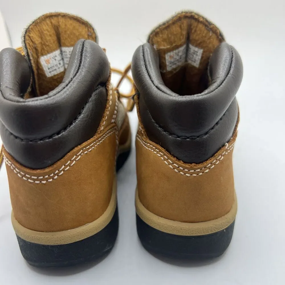 TIMBERLAND Toddler Field Boot US Size 8 Wheat Tan Nubuck Leather Hiking EUC